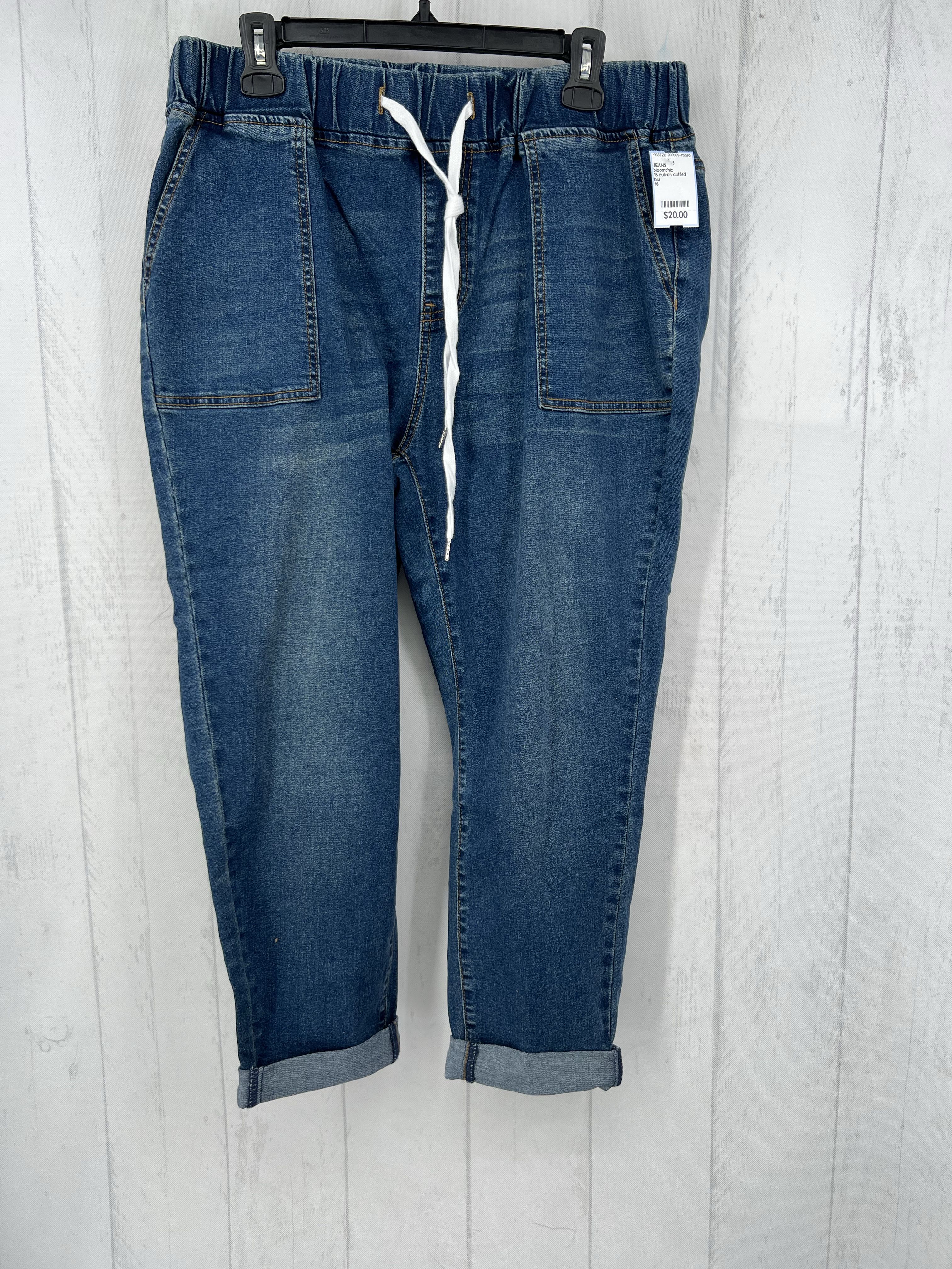 16 pull-on cuffed jeans