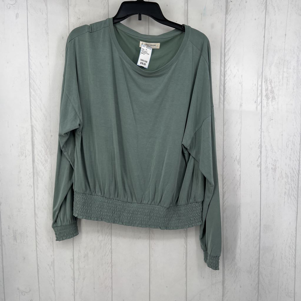 L smocked waist l/s top