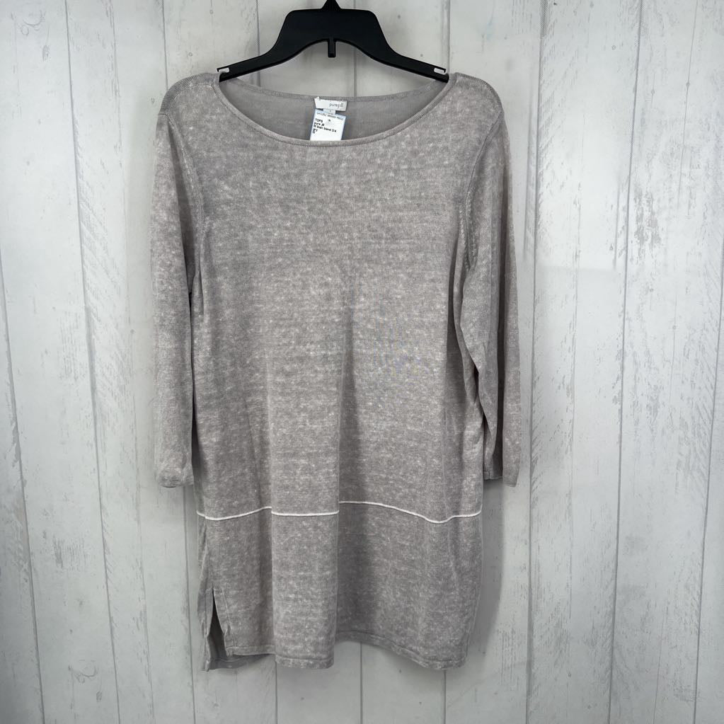 M linen blend 3/4 slv tunic