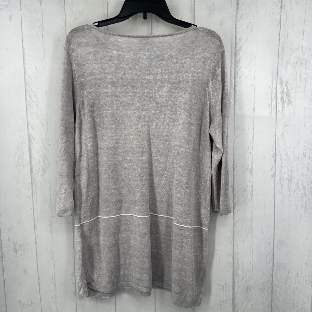 M linen blend 3/4 slv tunic