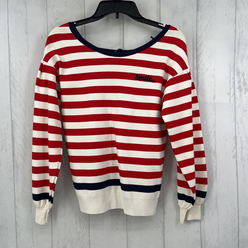 S striped bow back l/s top