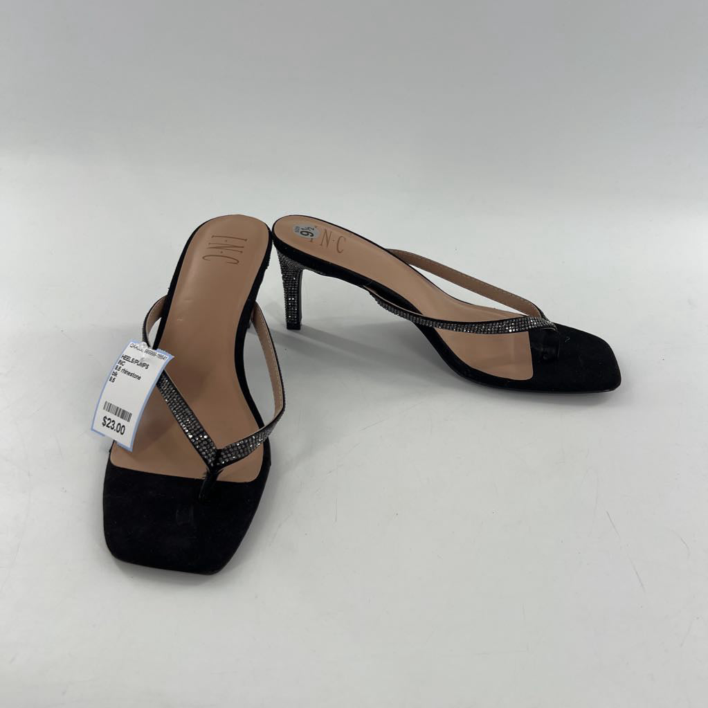 9.5 rhinestone embellishments thong heel sandals