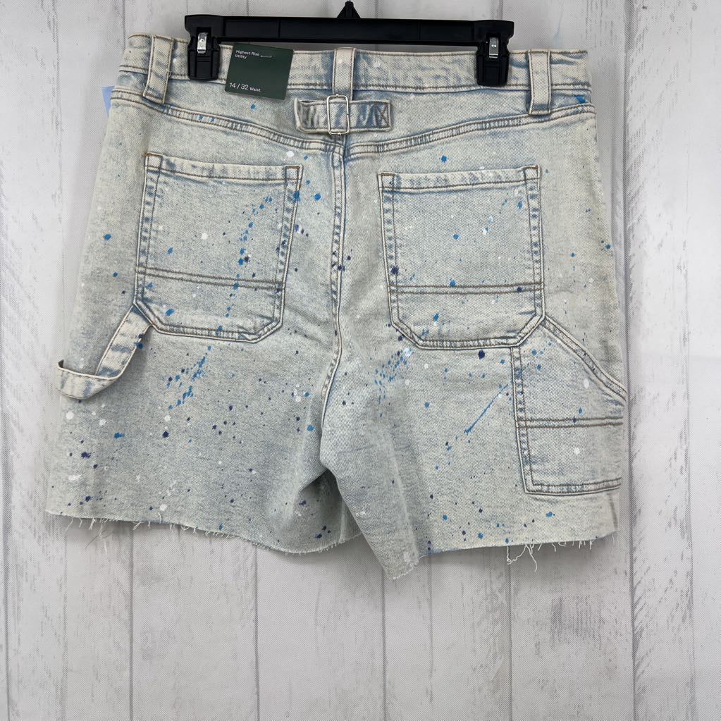 14 paint splatter jean shorts