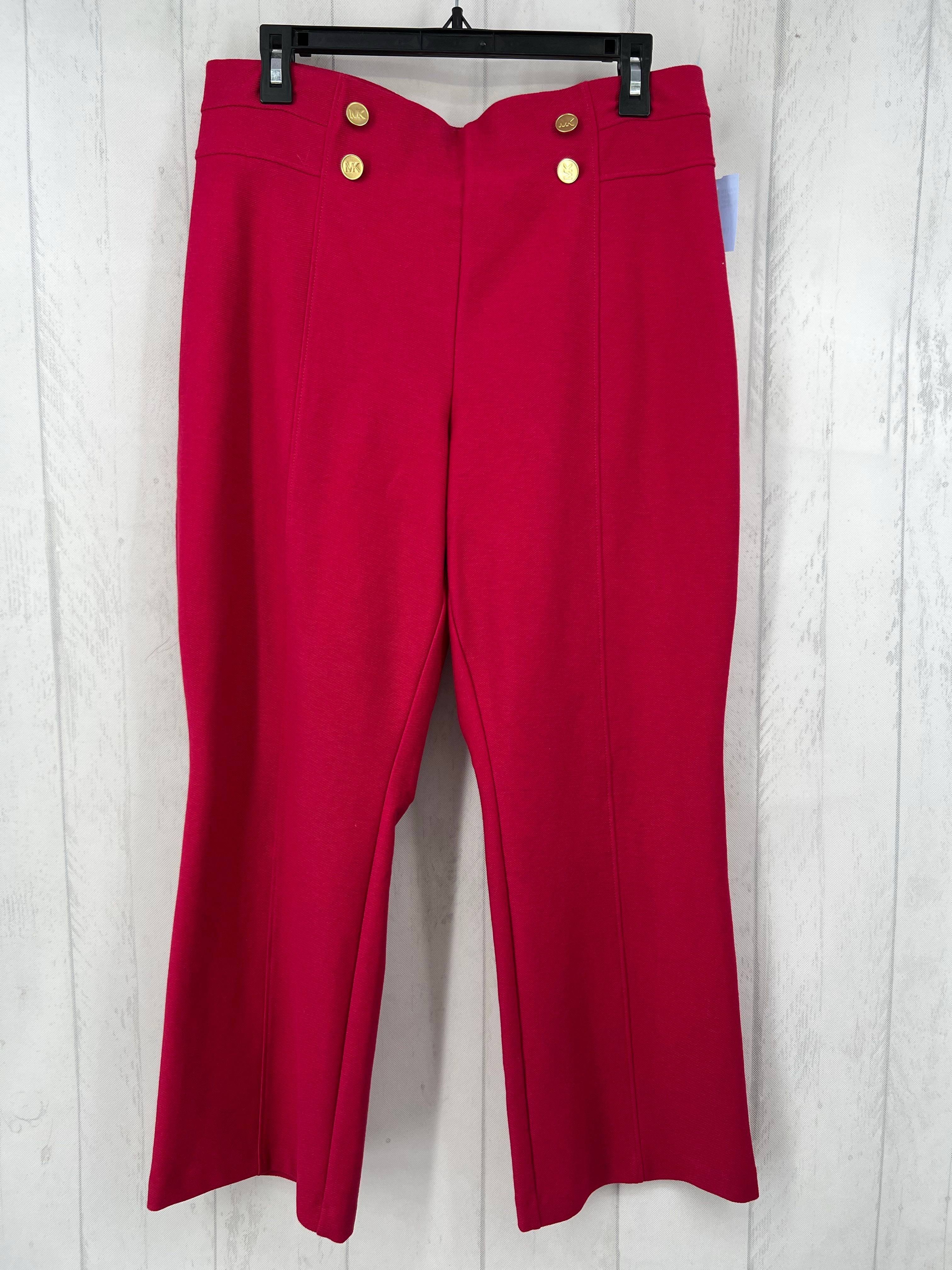 L gold button detail pull-on pant