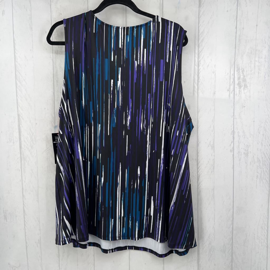 2X striped v-neck tunic tank
