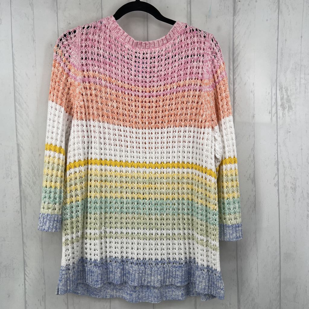 2X colorful crochet sweater