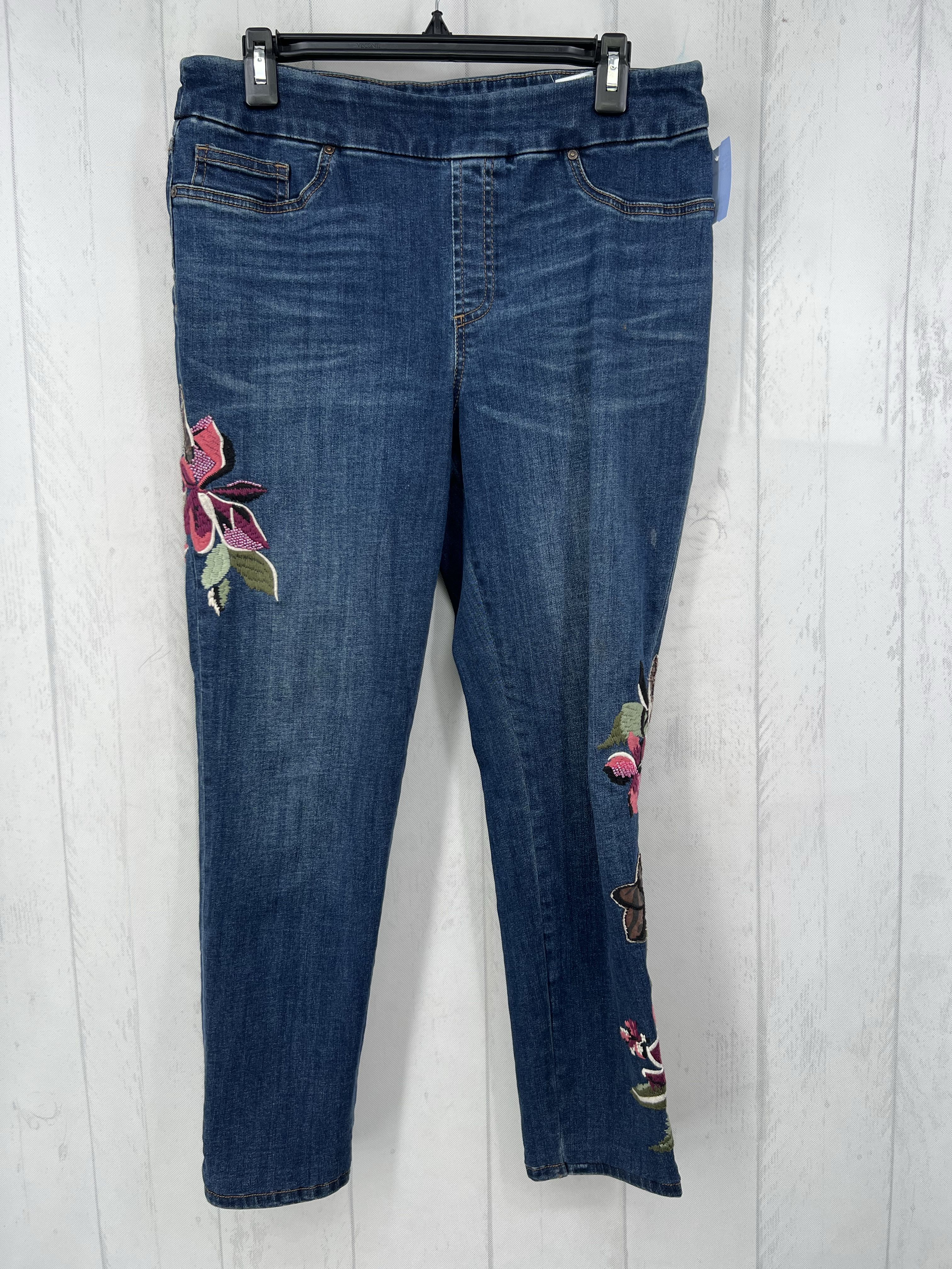 8 flo embroidered jeggings
