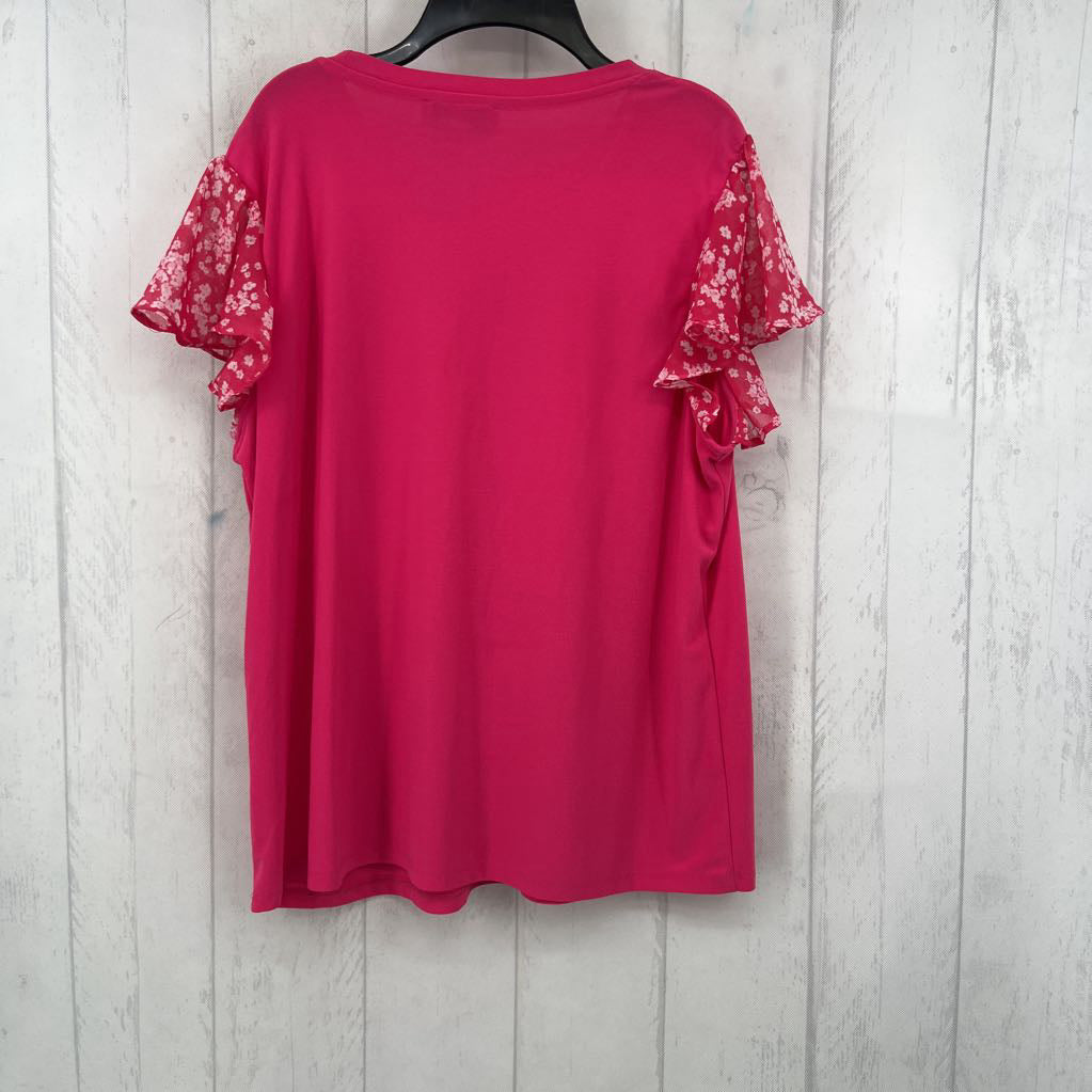 L flo print flutter slv tee
