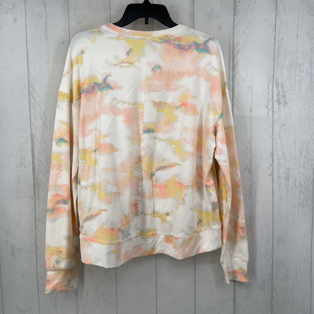L tie-dye crewneck pullover