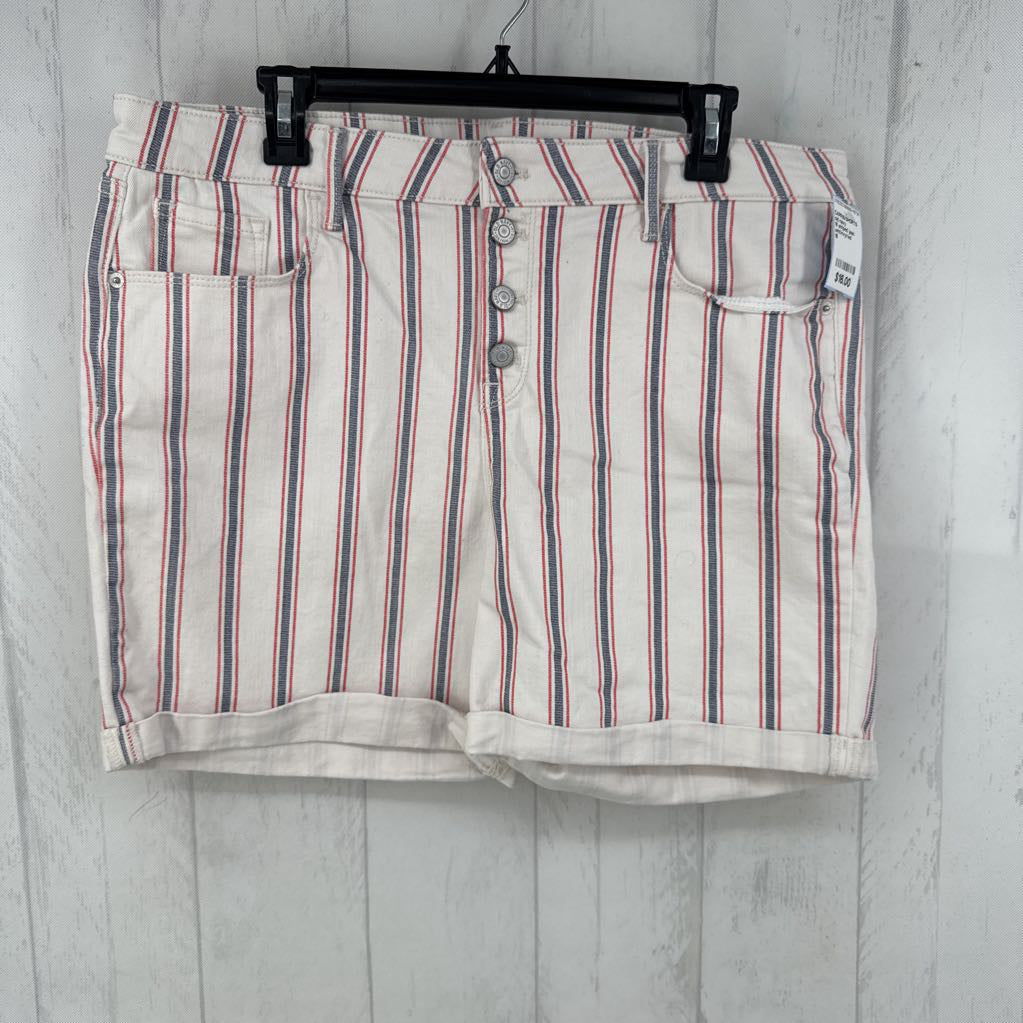 16 striped jean shorts
