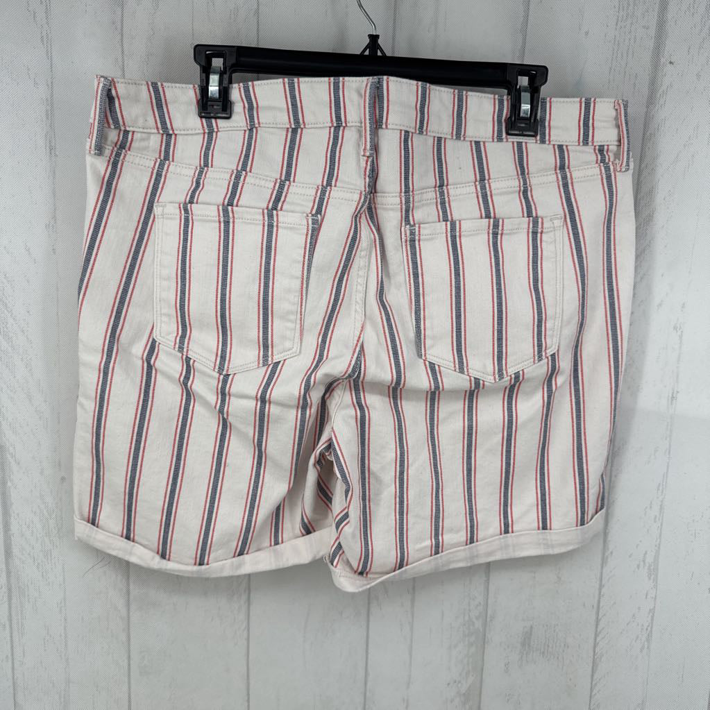 16 striped jean shorts