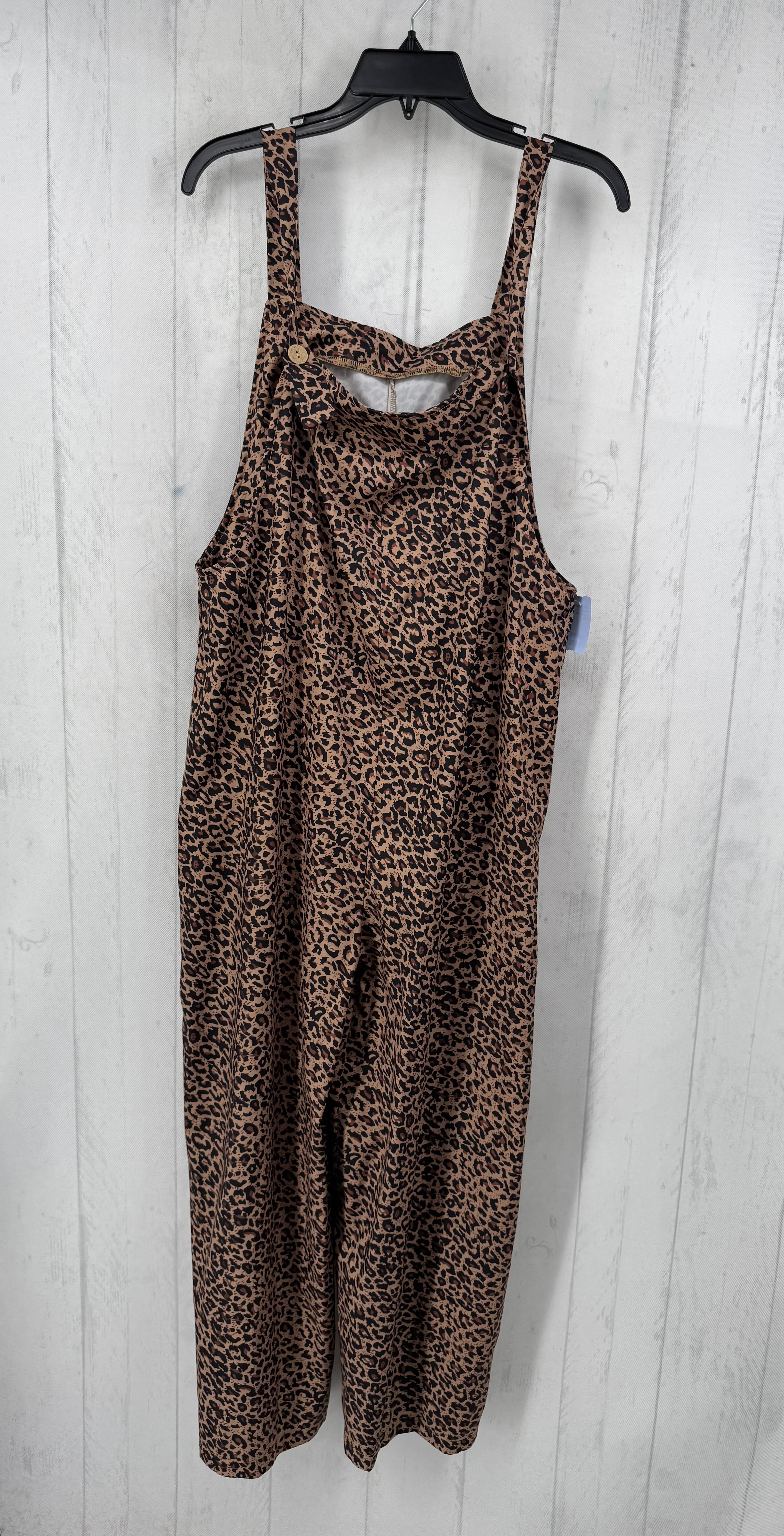 XL animal print overall jumpsuit
