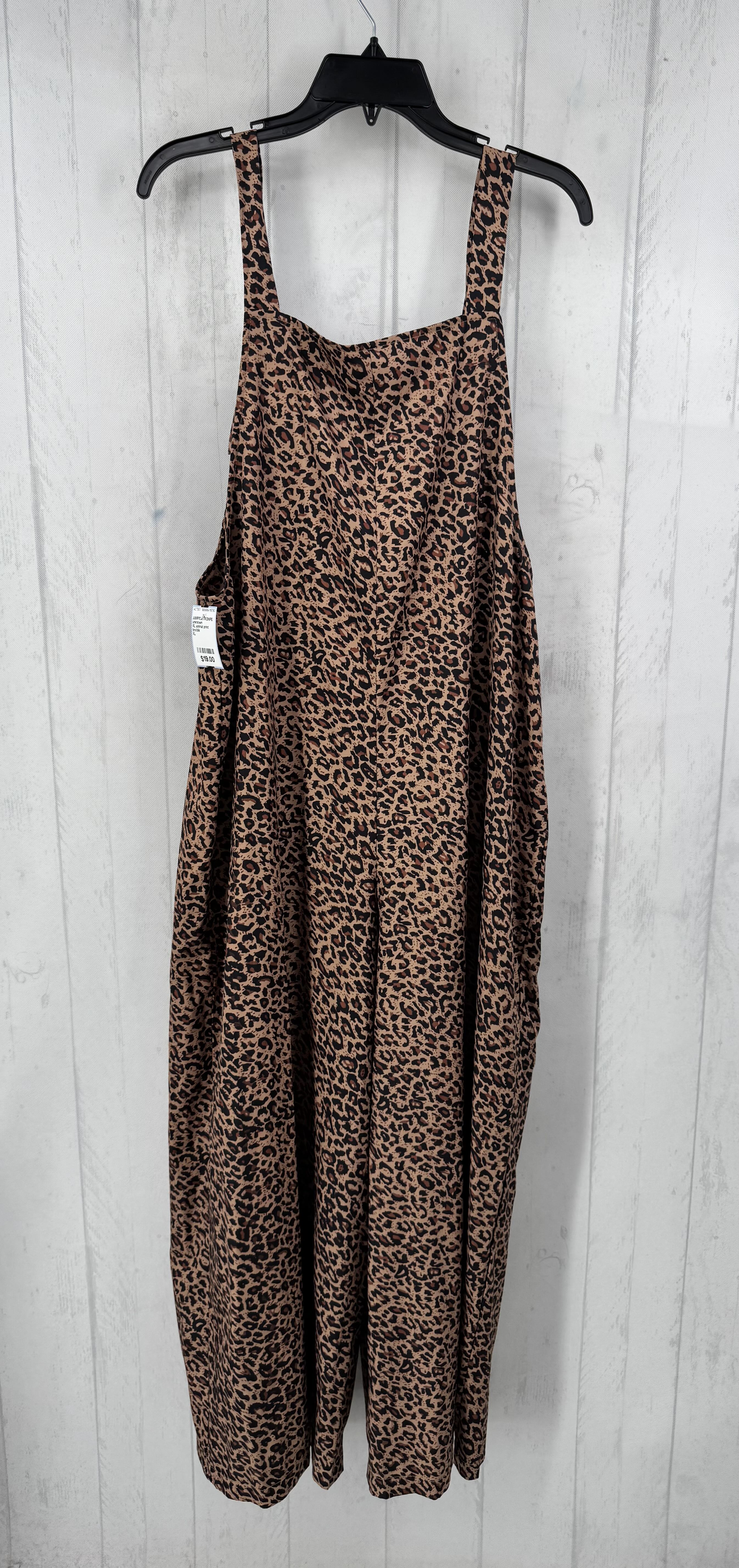 XL animal print overall jumpsuit