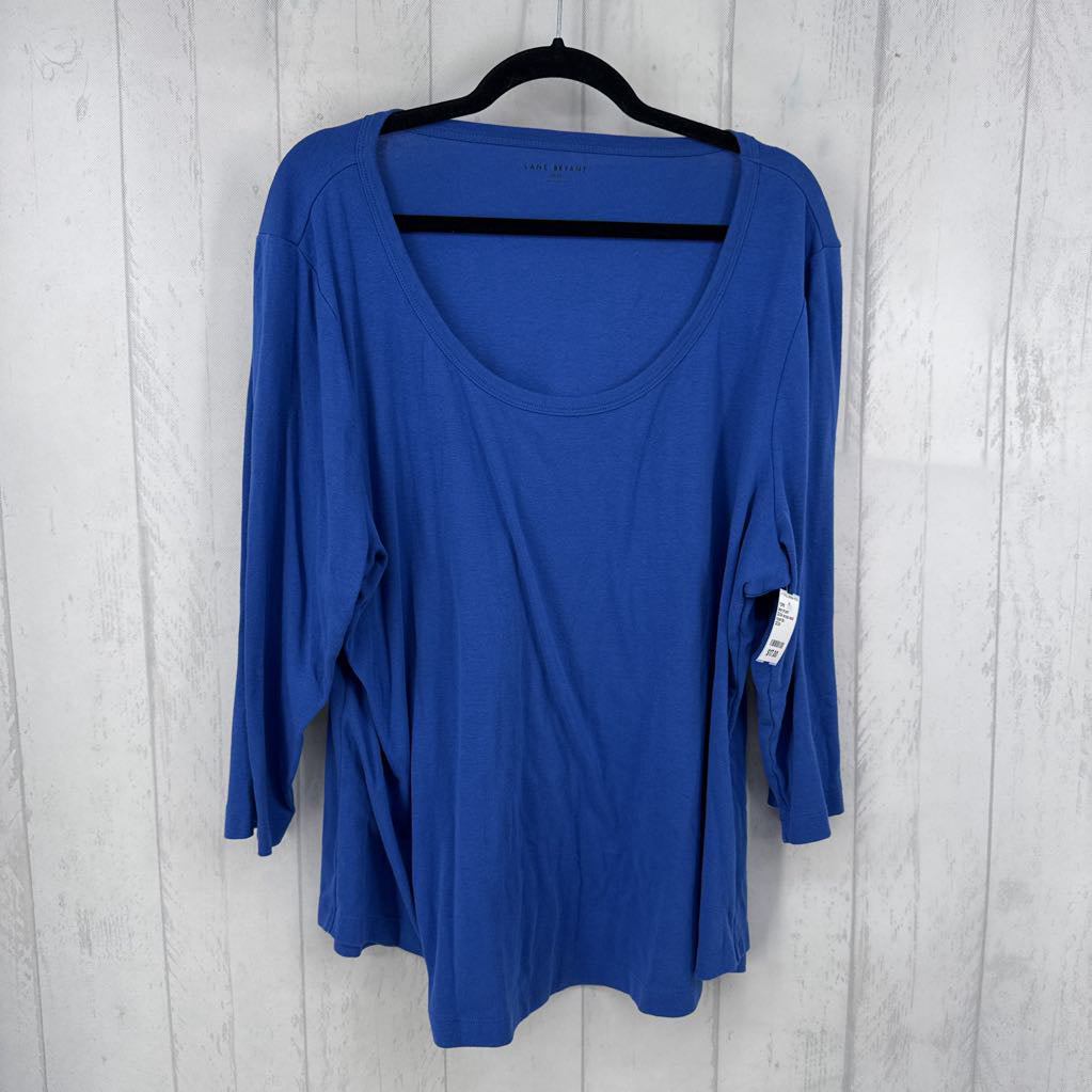 22/24 scoop neck 3/4 slv tee