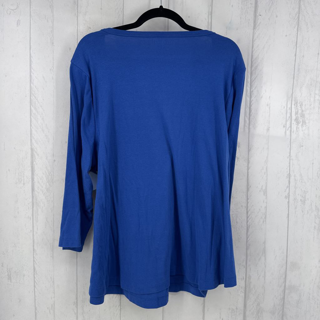 22/24 scoop neck 3/4 slv tee