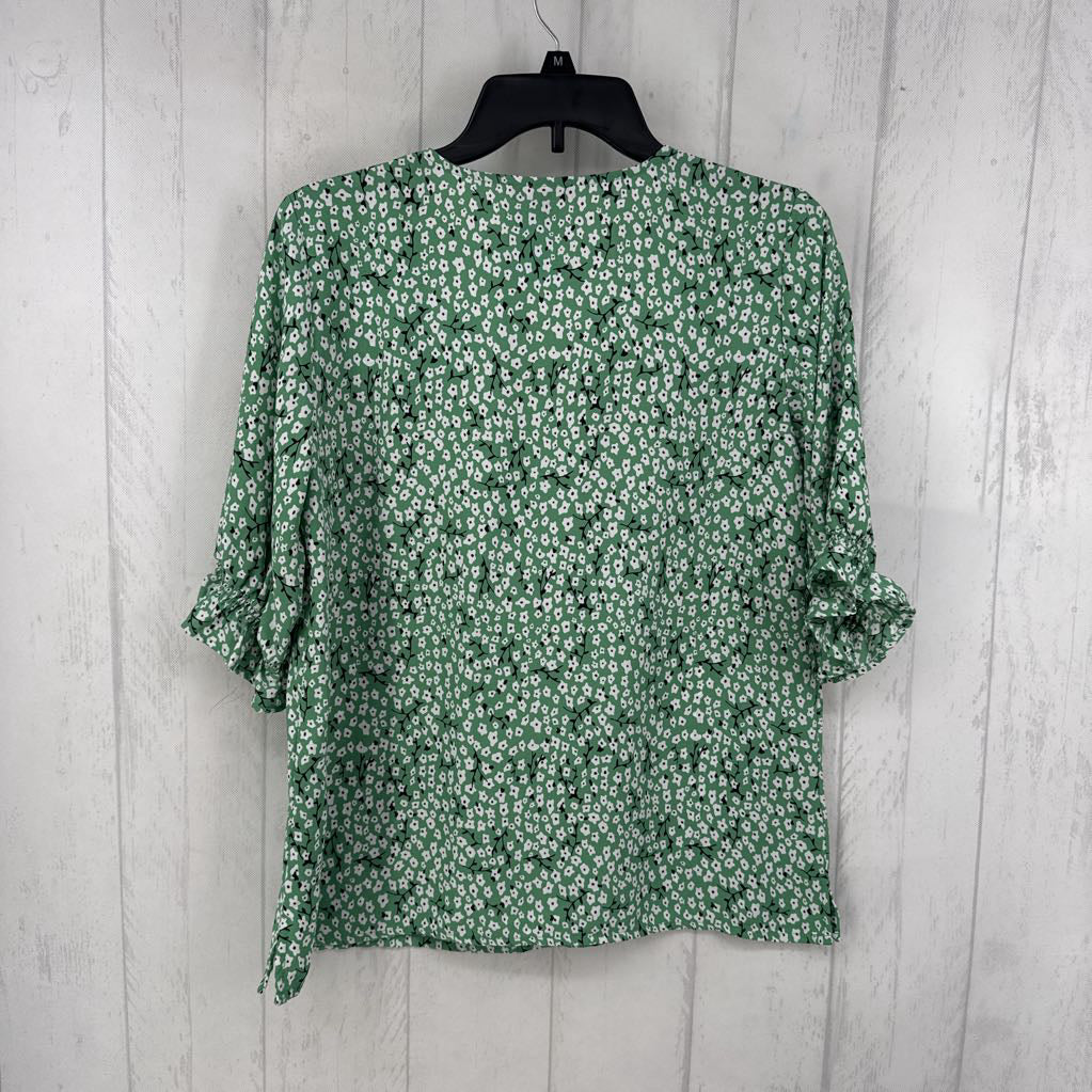 M flo print v-neck s/s top