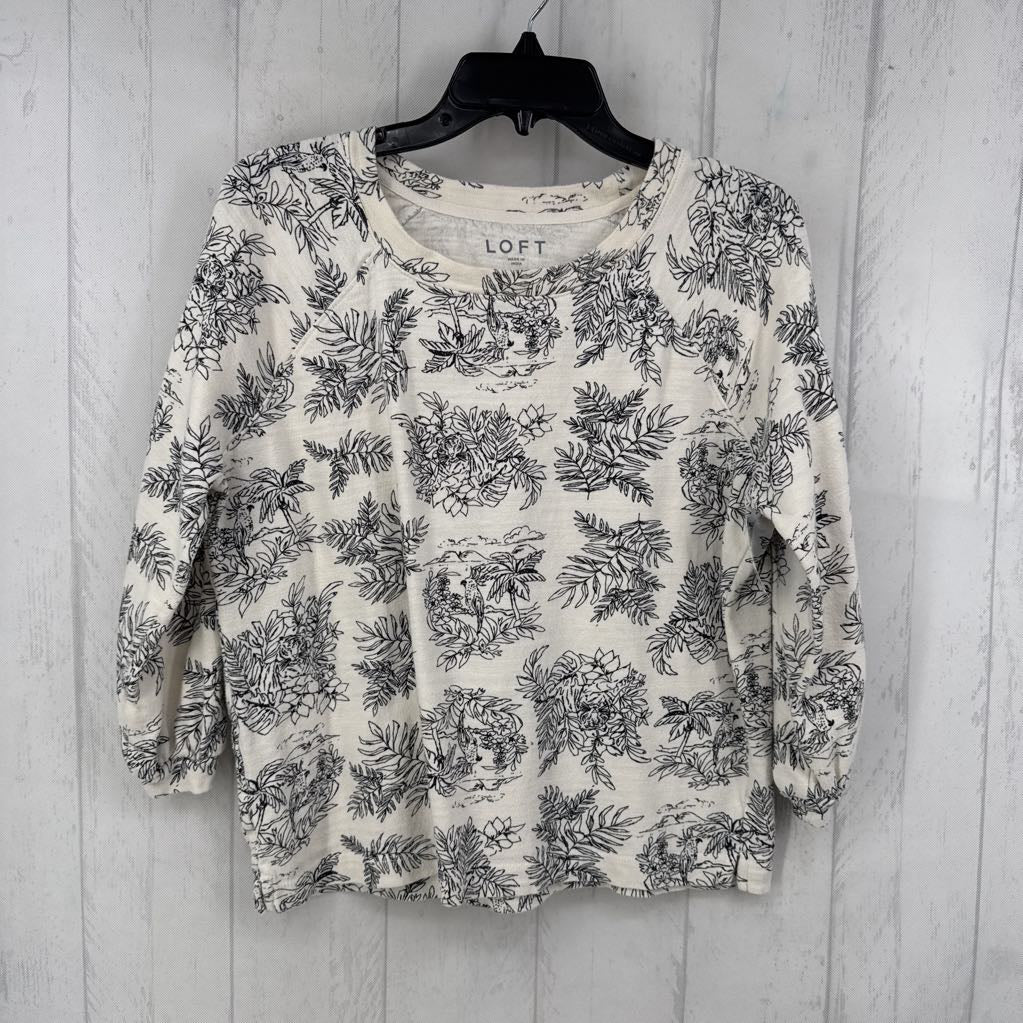 S flo print3/4 slv top