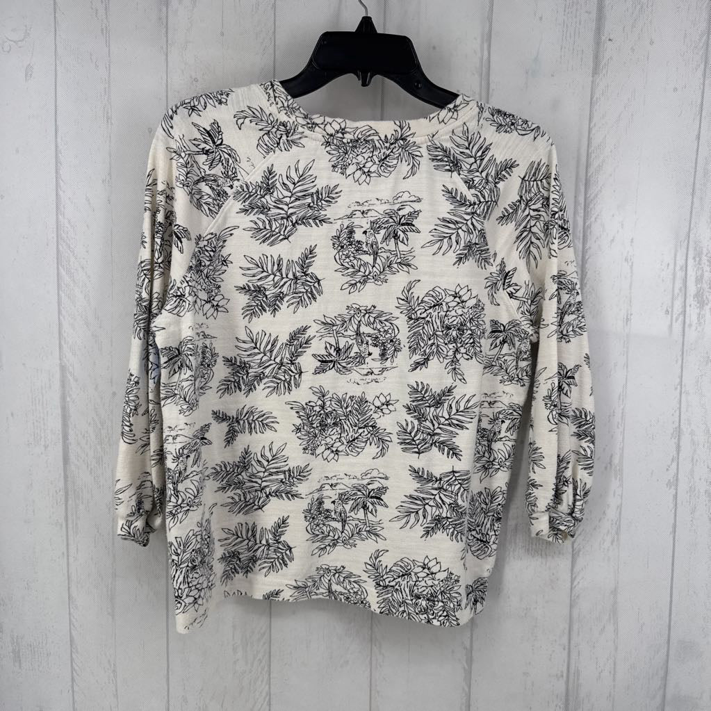 S flo print3/4 slv top