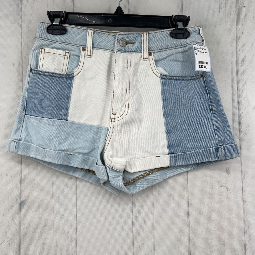26 colorblock jean shorts