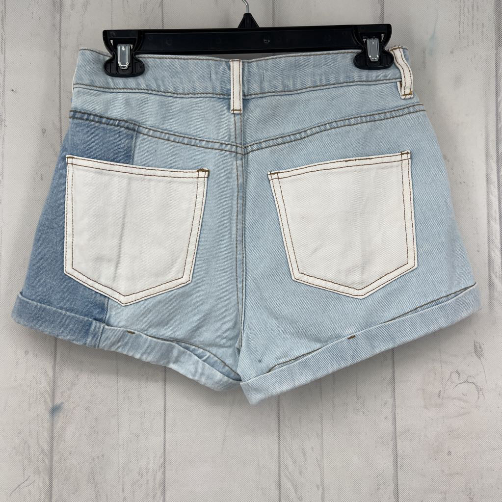 26 colorblock jean shorts