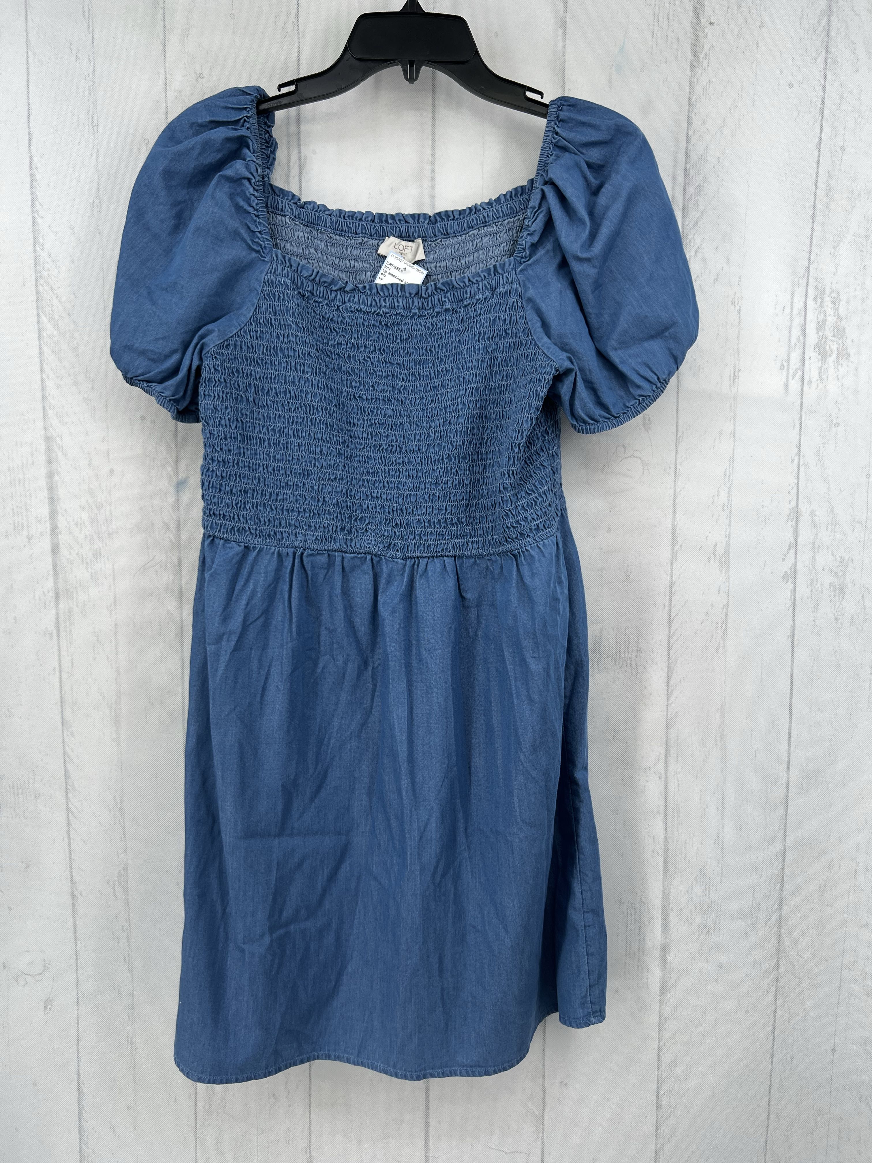 Lp smocked s/s chambray dress