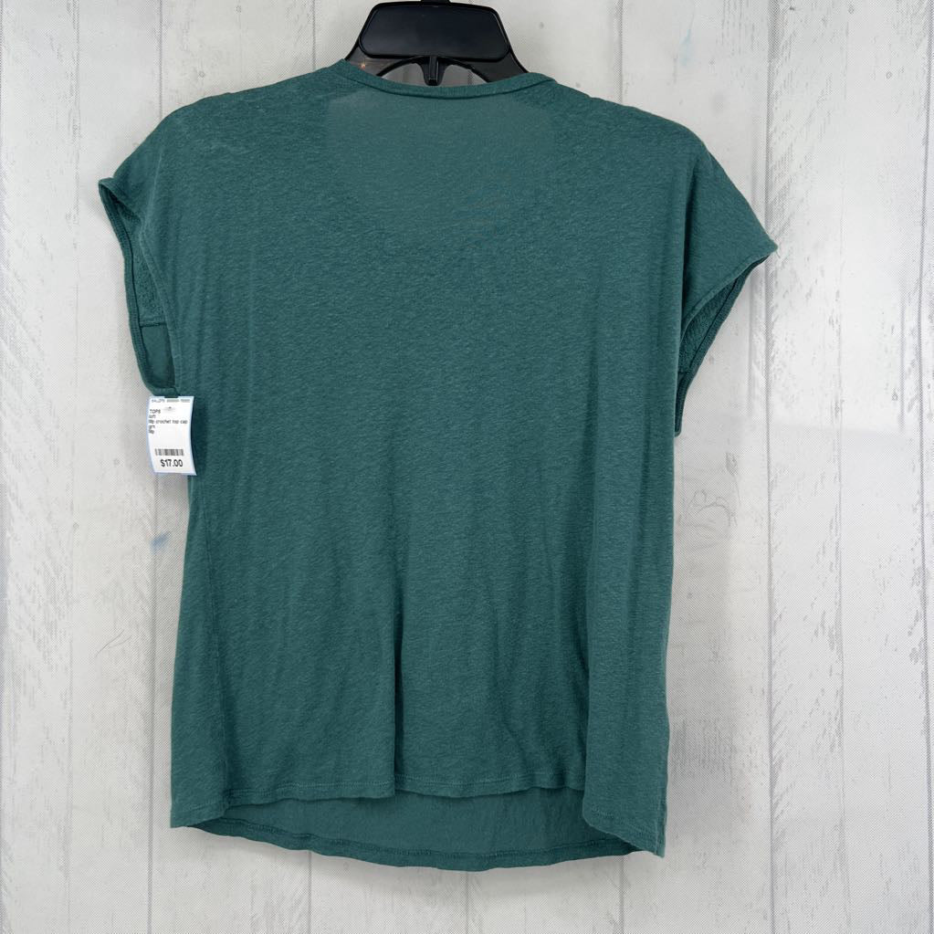 Mp crochet top cap slv tee