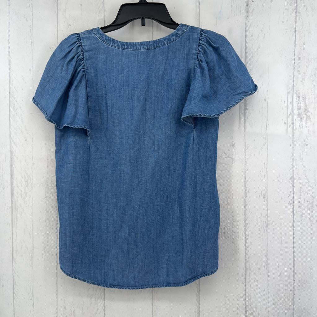 Mp denim 1/2 button down s/s top