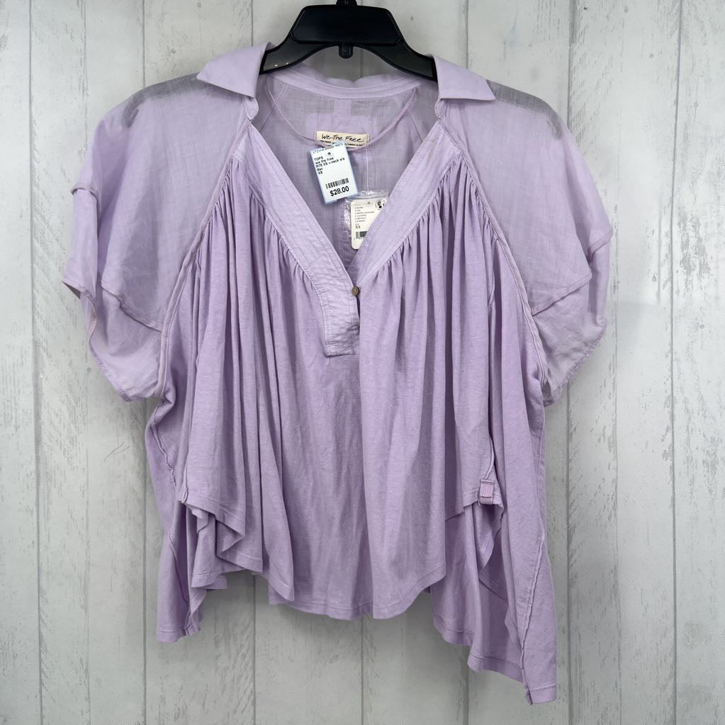 R78 XS v-neck s/s flowy top