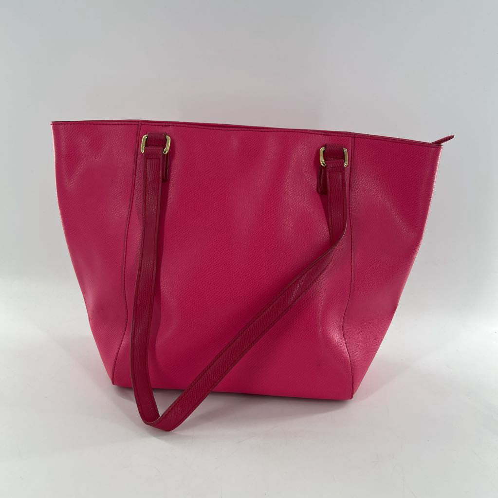 faux leather top zip tote