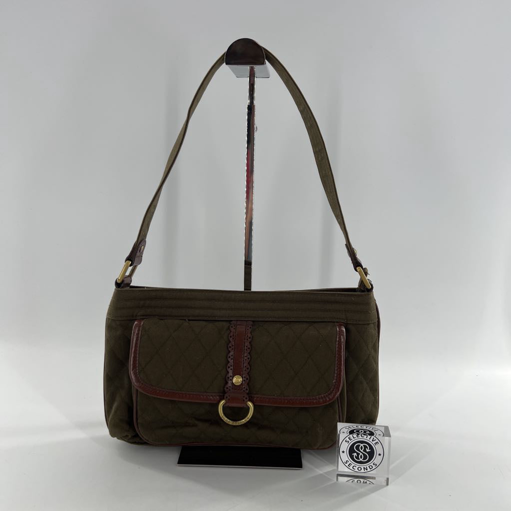 quilted shoulder bag w/ flap pocket