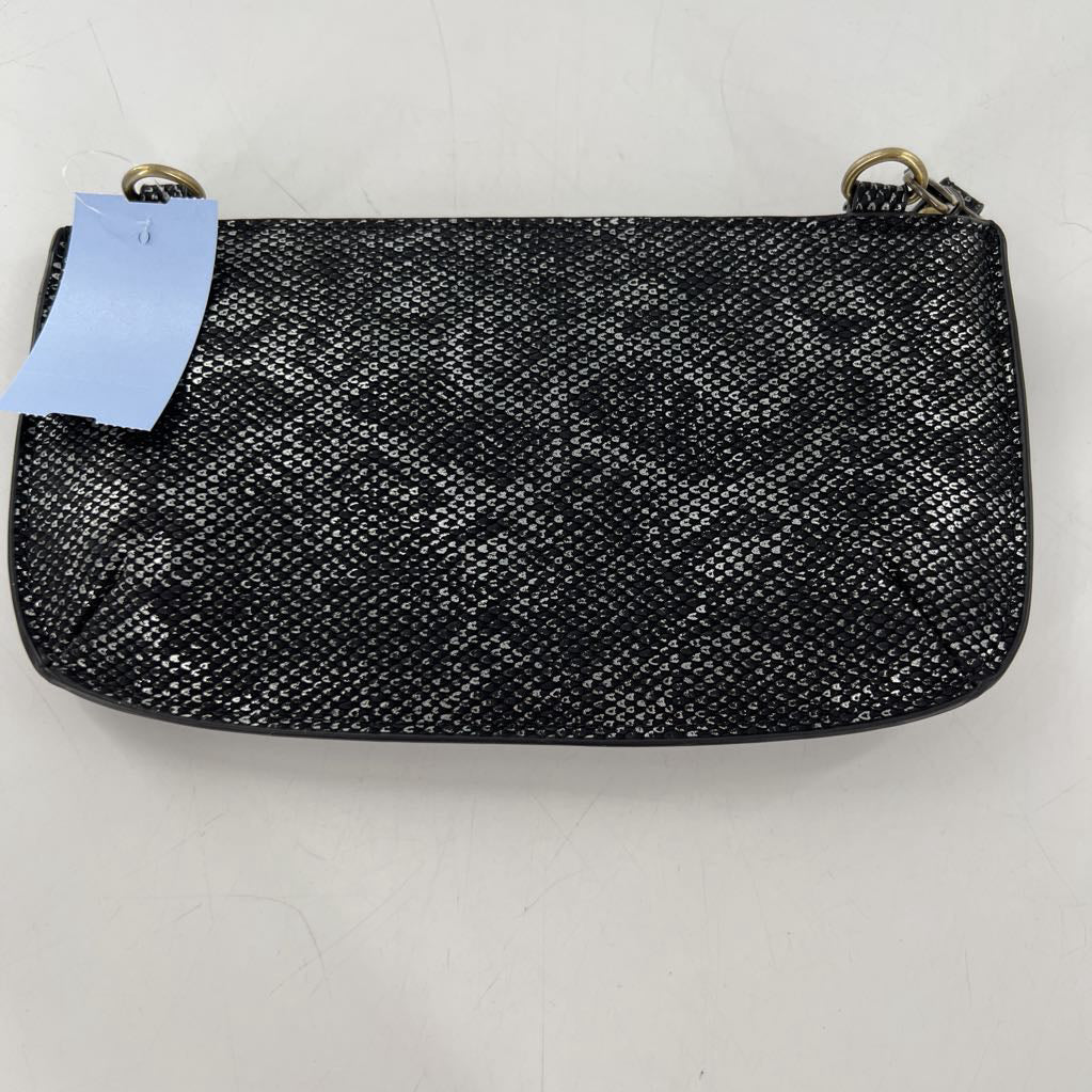 snakeskin turnlock wristlet