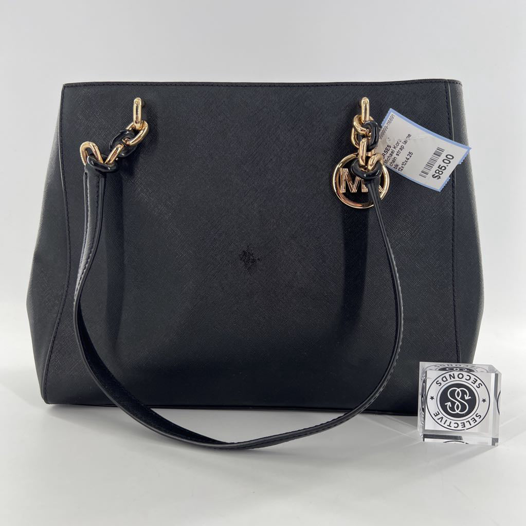 chain strap large tote w/ logo charm