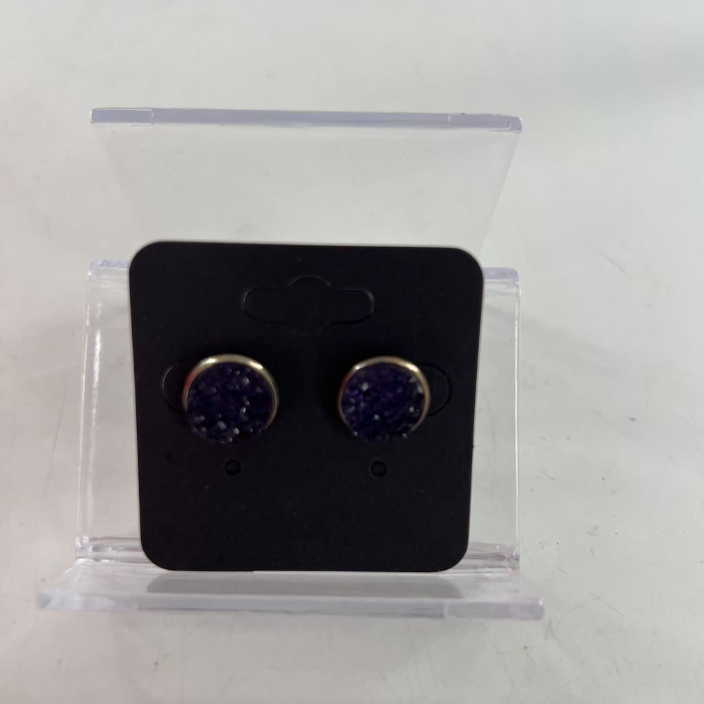 purple stone post earrings