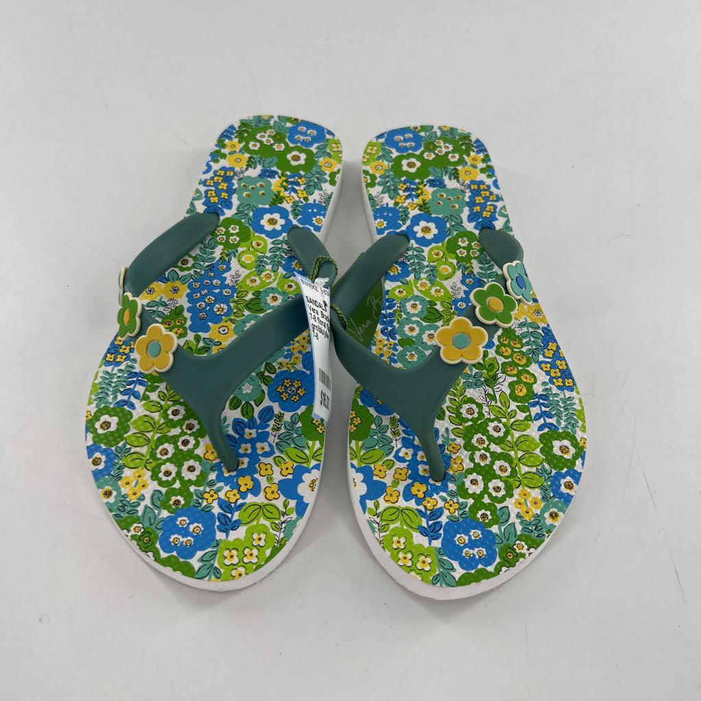 7-8 floral flip-flops