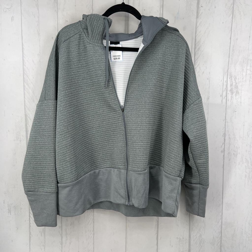 2X ribbed zip-up hoodie