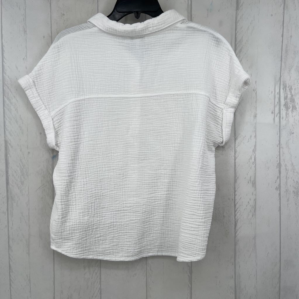 M gauze button down s/s top