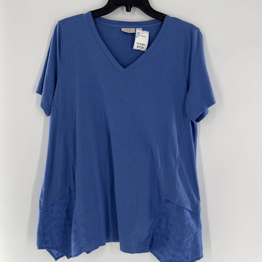 M s/s v-neck top