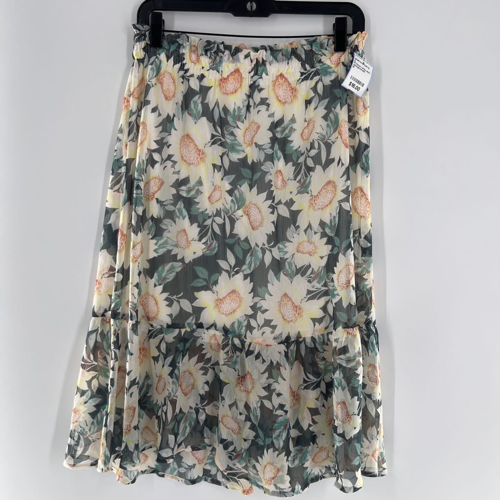 M floral ruffle skirt