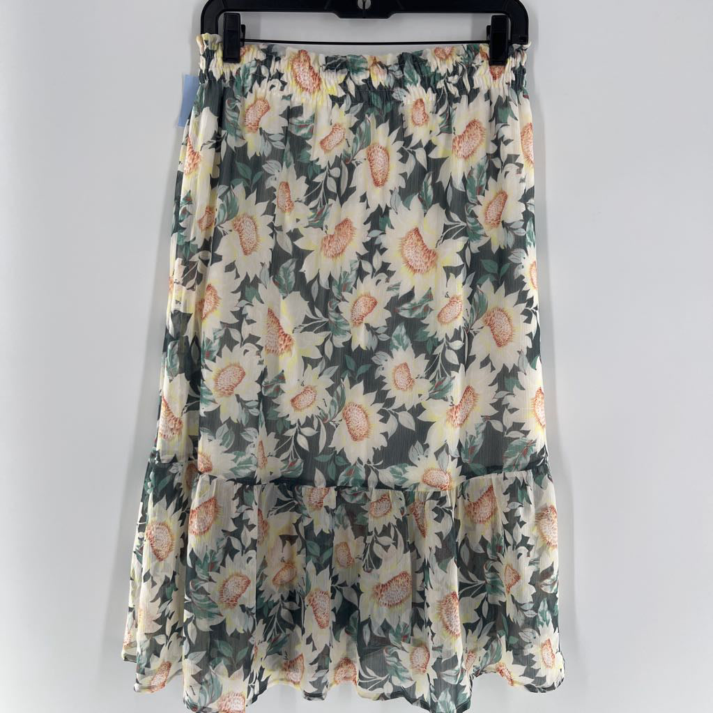 M floral ruffle skirt