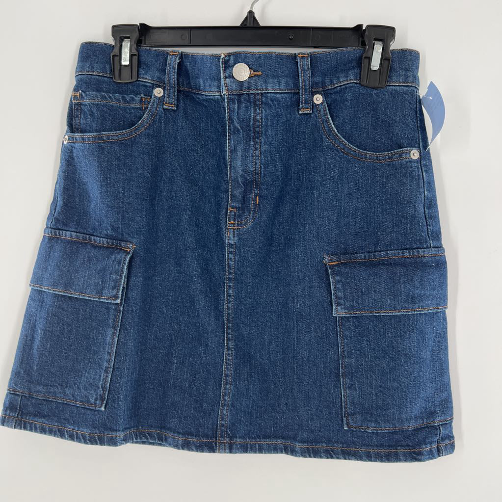 4 cargo jean mini skirt