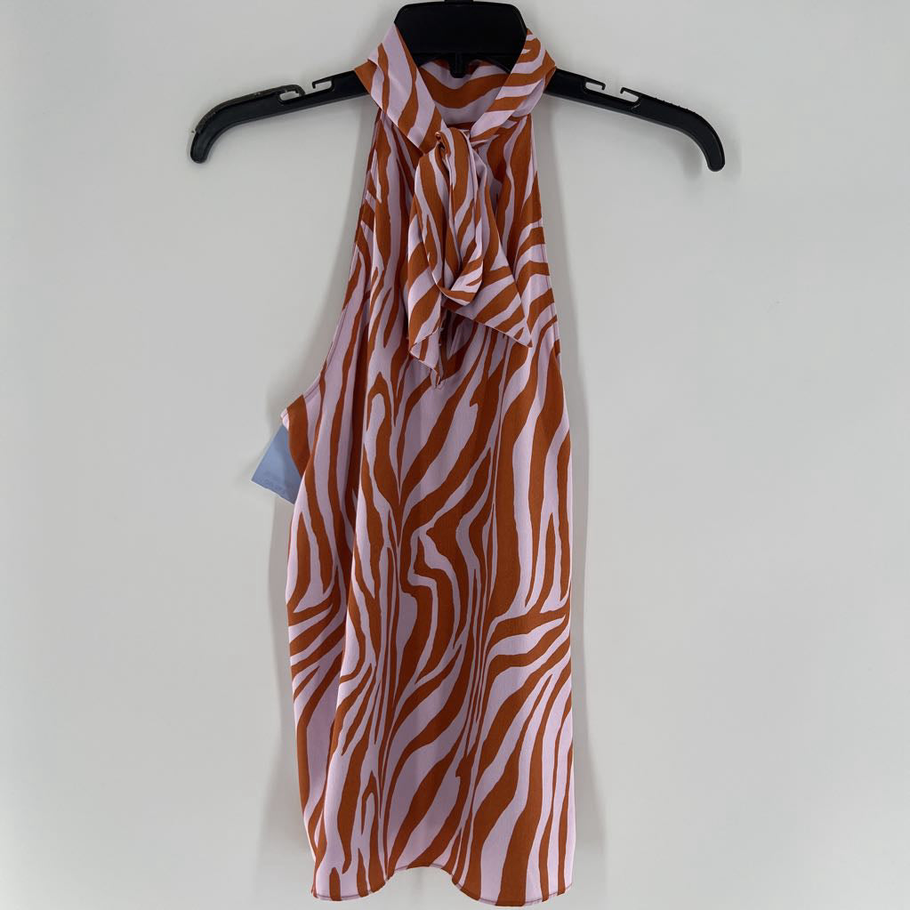 S zebra print halter tank
