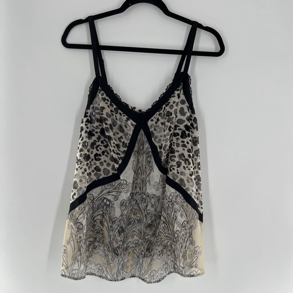 18 sheer animal print tank