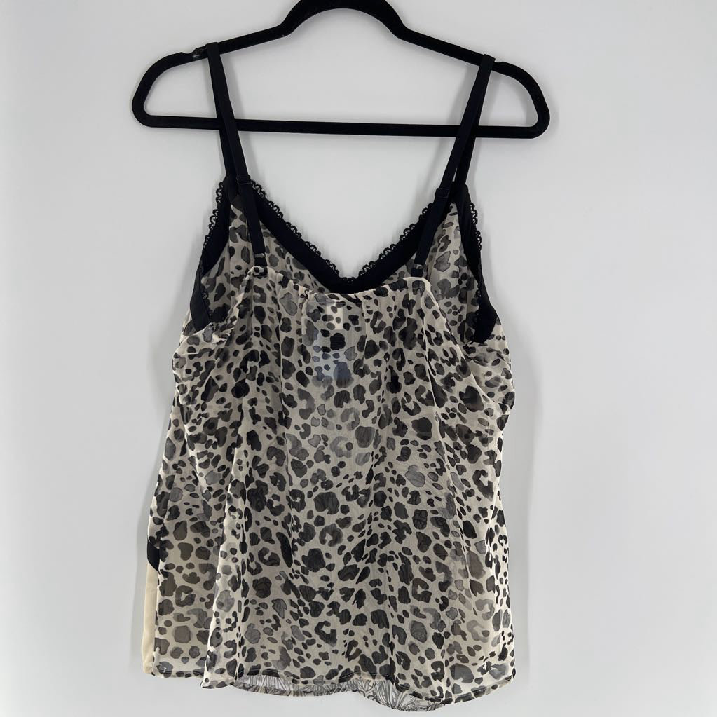 18 sheer animal print tank