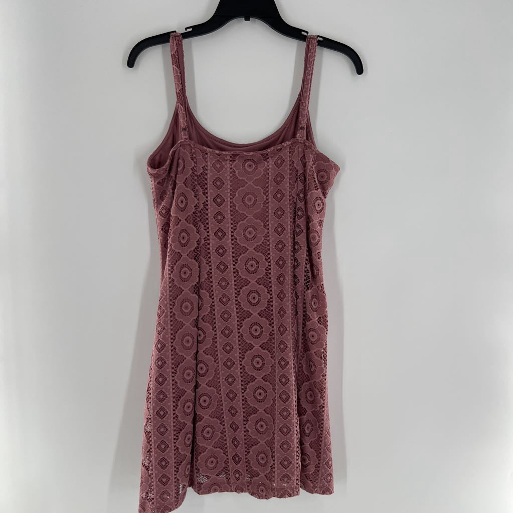 L lace button detail bodycon dress