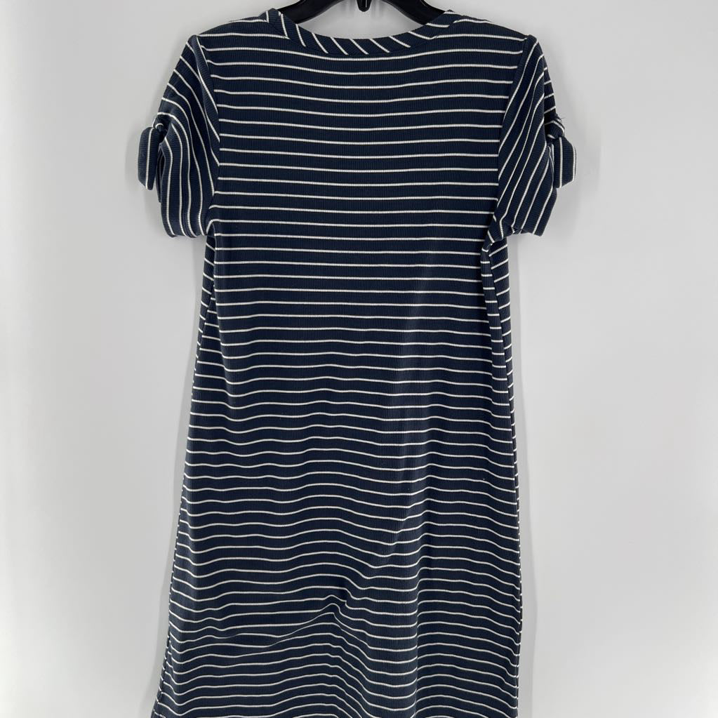 M tie s/s stripe dress