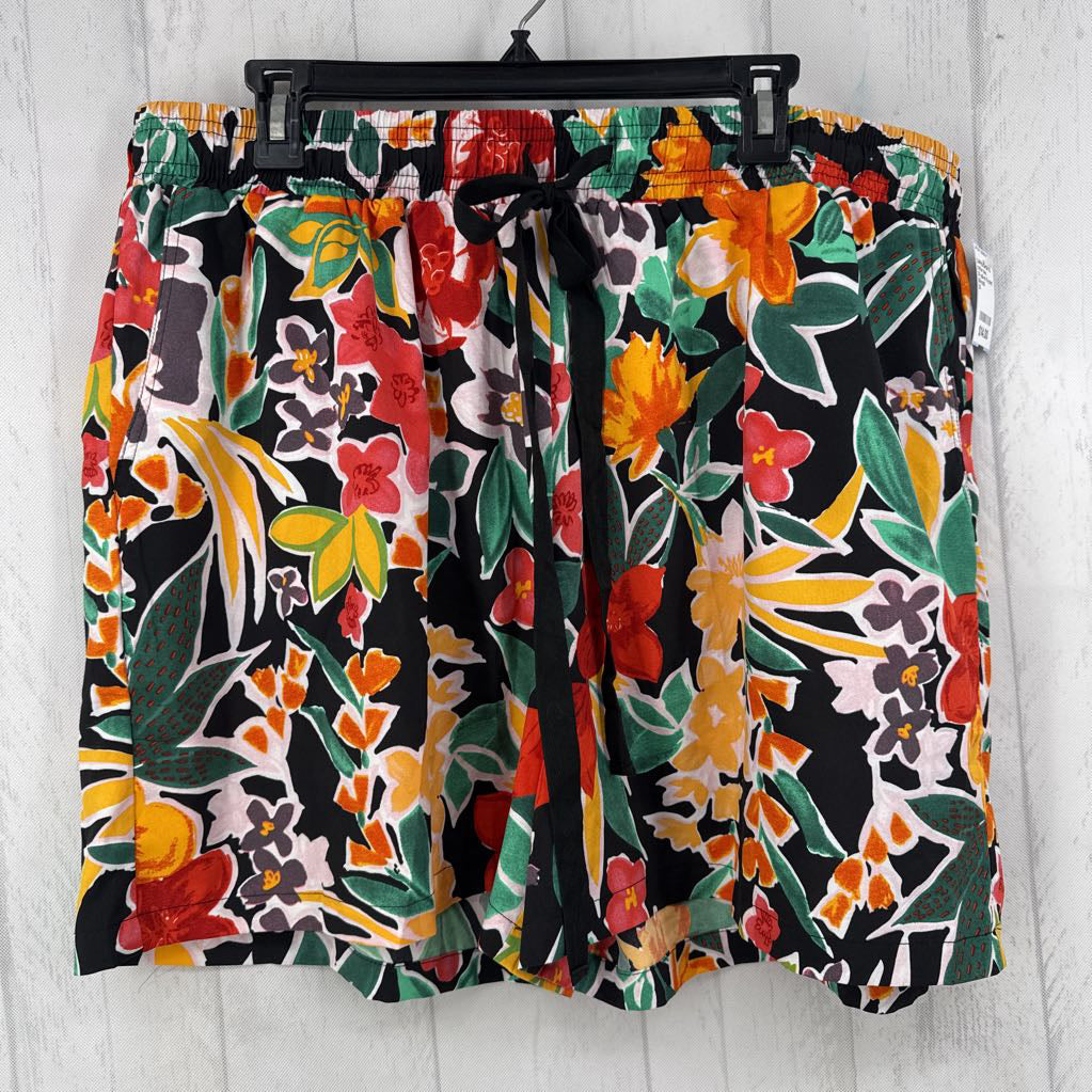 3X pull-on flo print shorts