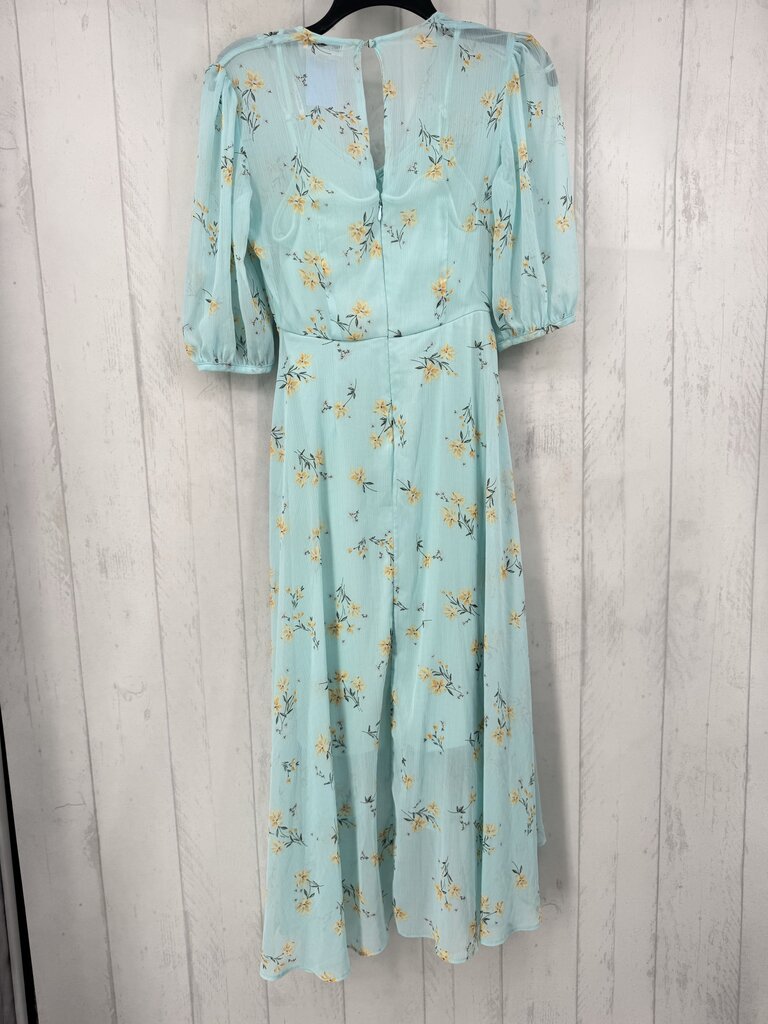 0p flo print crossover elbow slv dress