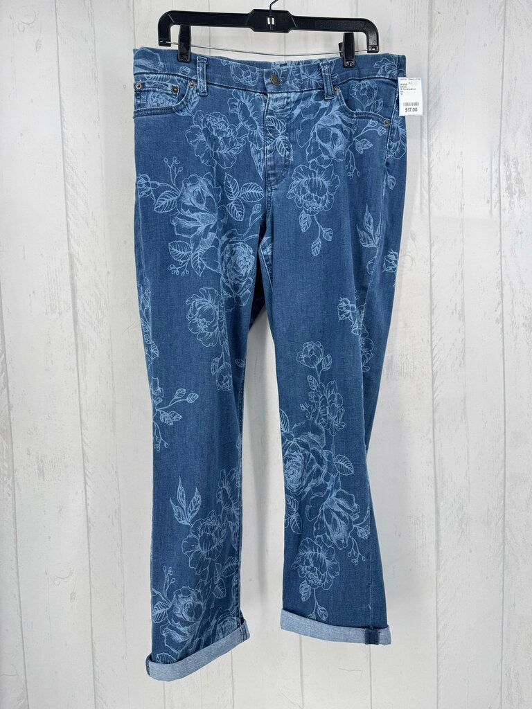 12 floral pull-on jeans