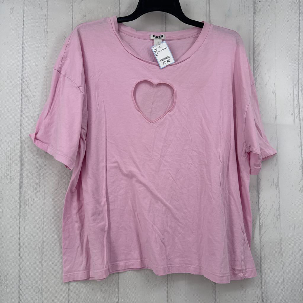 XL heart cutout s/s tee