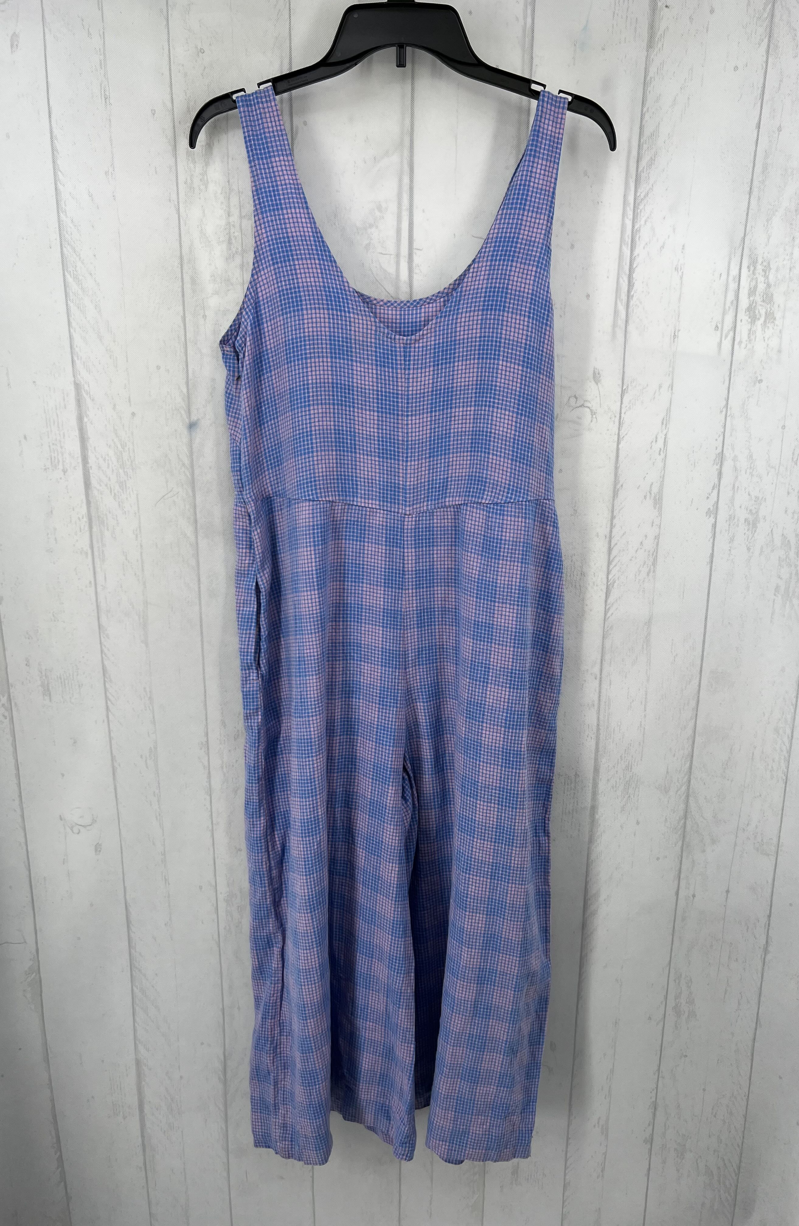 S plaid slvls jumpsuit